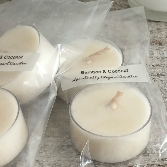Bamboo & Coconut Soy Tealights | 4 Pack - Picture 2 of 3